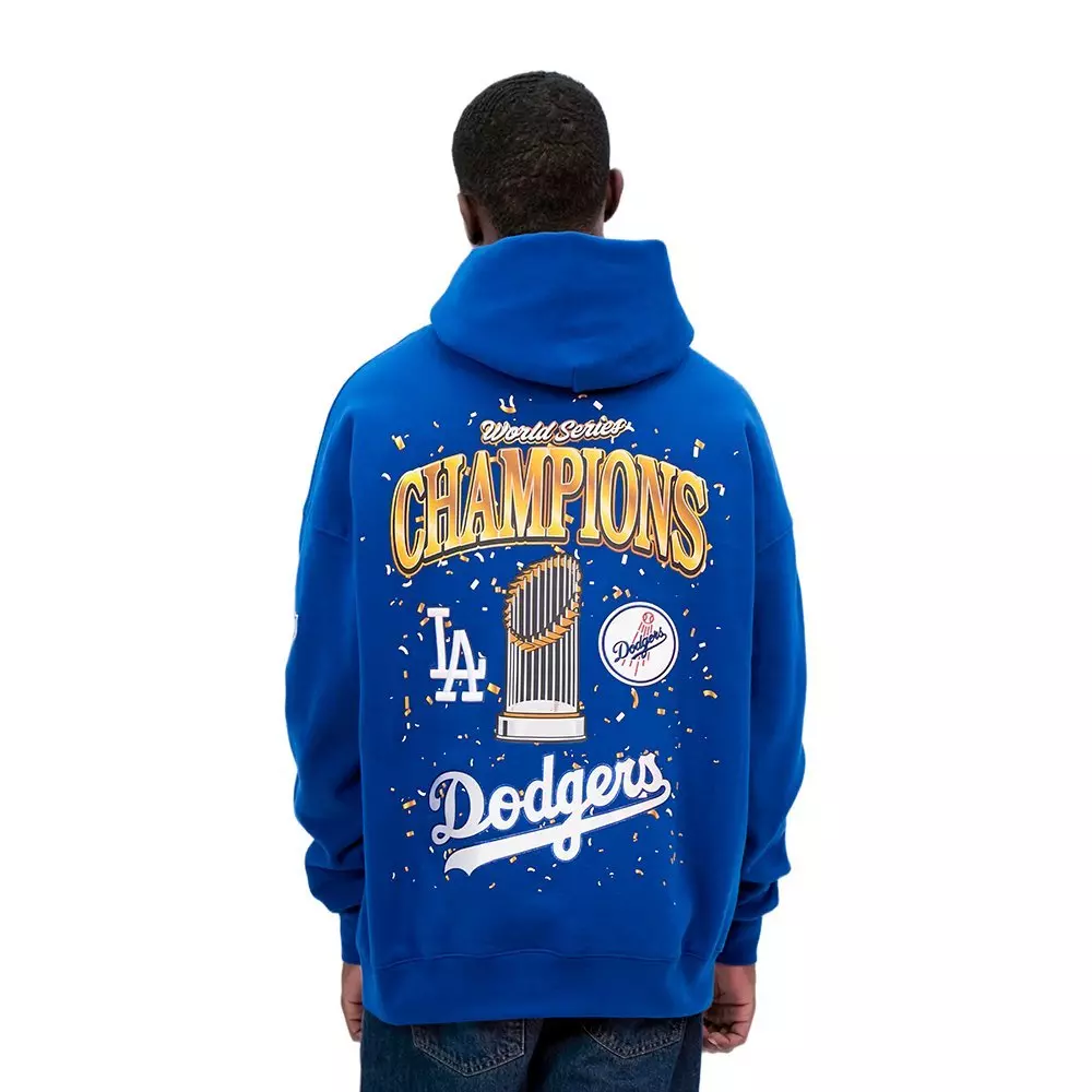 Pro Standard Men's MLB Los Angeles Dodgers 2025 World Series Drop Shoulder Fleece PO Hoodie - Blue - BLUE