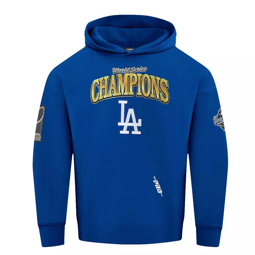Pro Standard Men's MLB Los Angeles Dodgers 2025 World Series Drop Shoulder Fleece PO Hoodie - Blue - BLUE