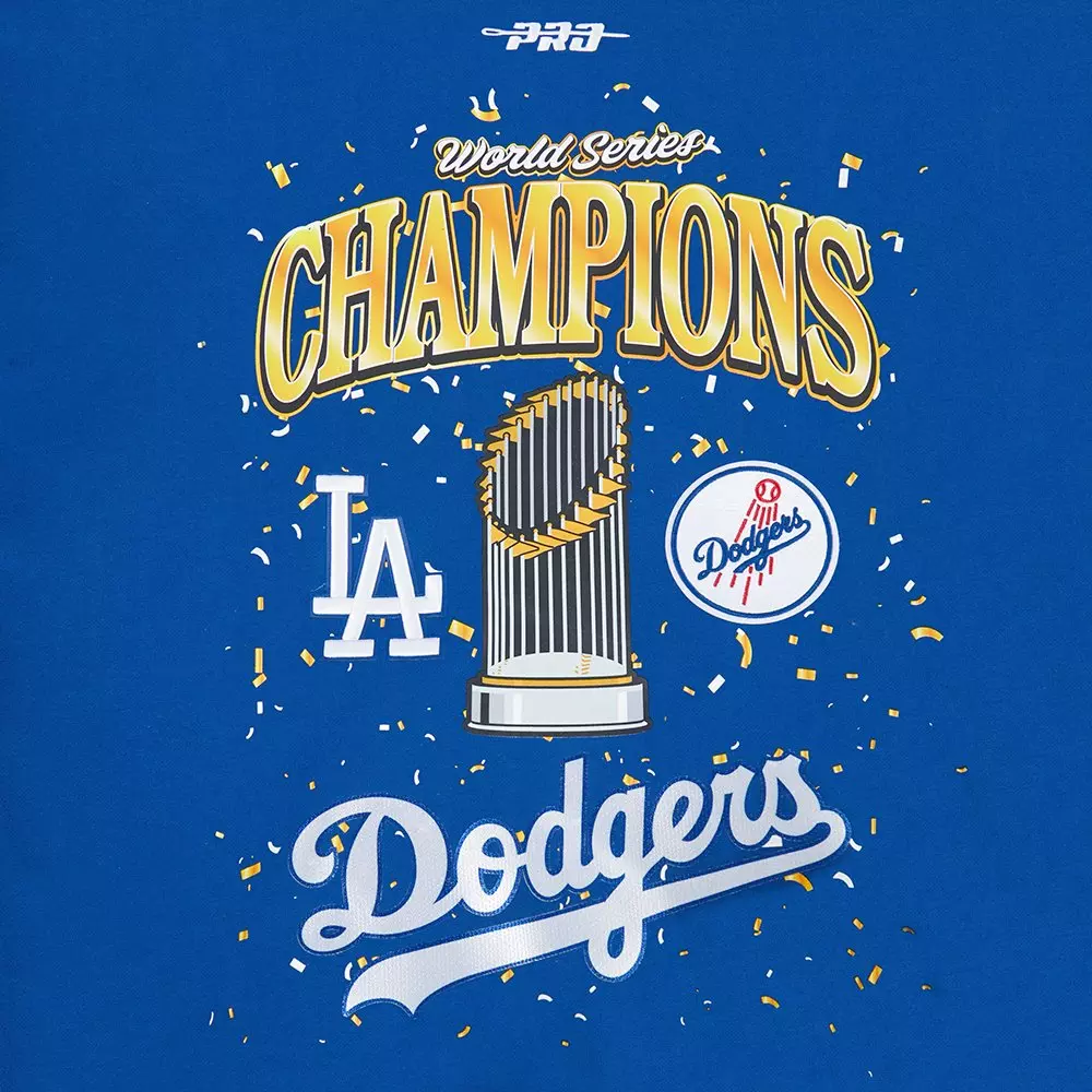 Pro Standard Men's MLB Los Angeles Dodgers 2025 World Series Drop Shoulder Fleece PO Hoodie - Blue - BLUE