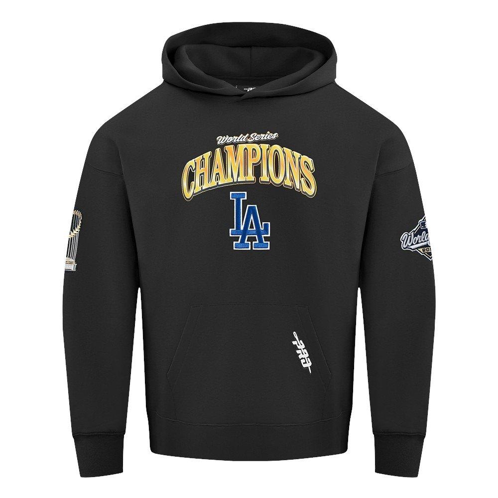 Pro Standard Men's MLB Los Angeles Dodgers 2025 World Series Drop Shoulder Fleece PO Hoodie - Black - BLACK
