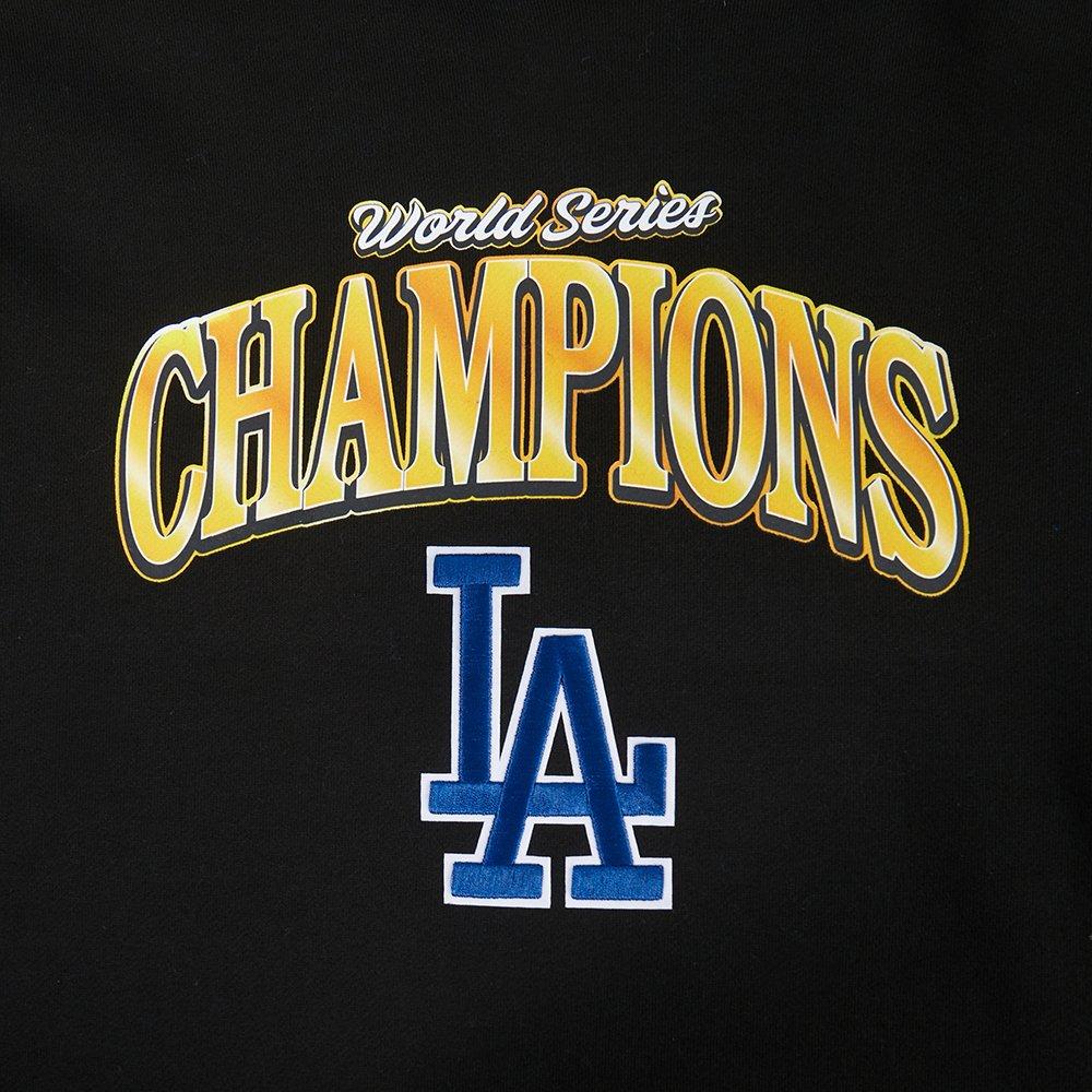 Pro Standard Men's MLB Los Angeles Dodgers 2025 World Series Drop Shoulder Fleece PO Hoodie - Black - BLACK