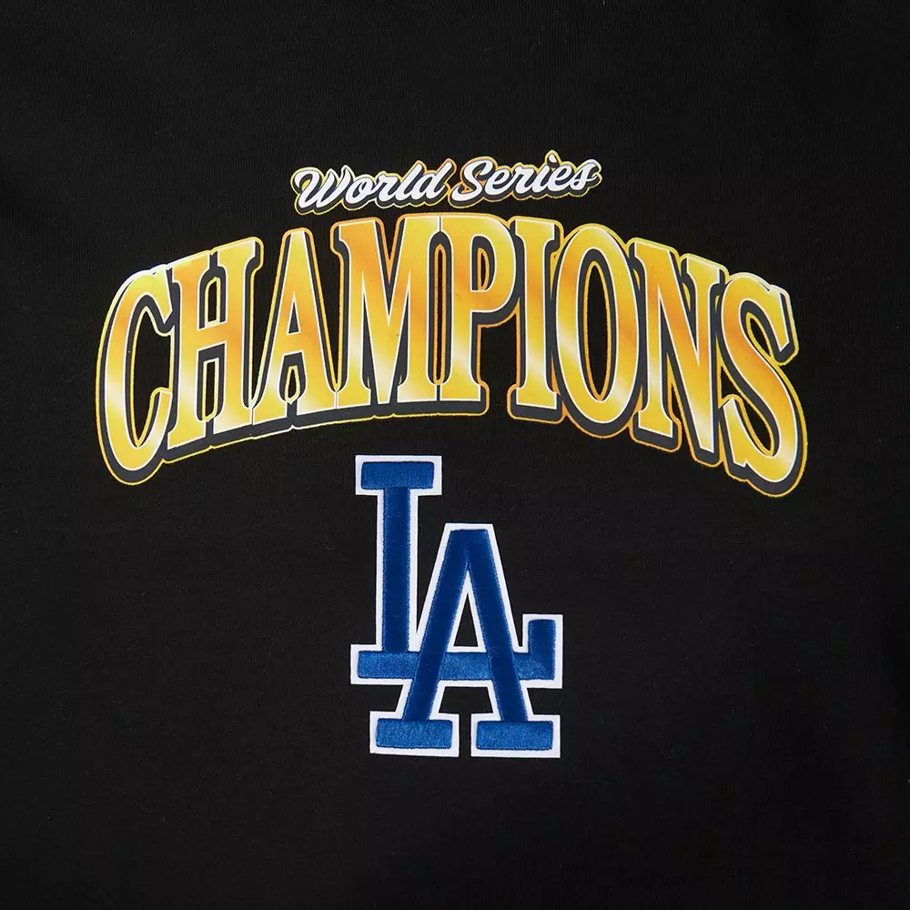 Pro Standard Men's MLB Los Angeles Dodgers 2025 World Series Drop Shoulder Fleece PO Hoodie - Black - BLACK