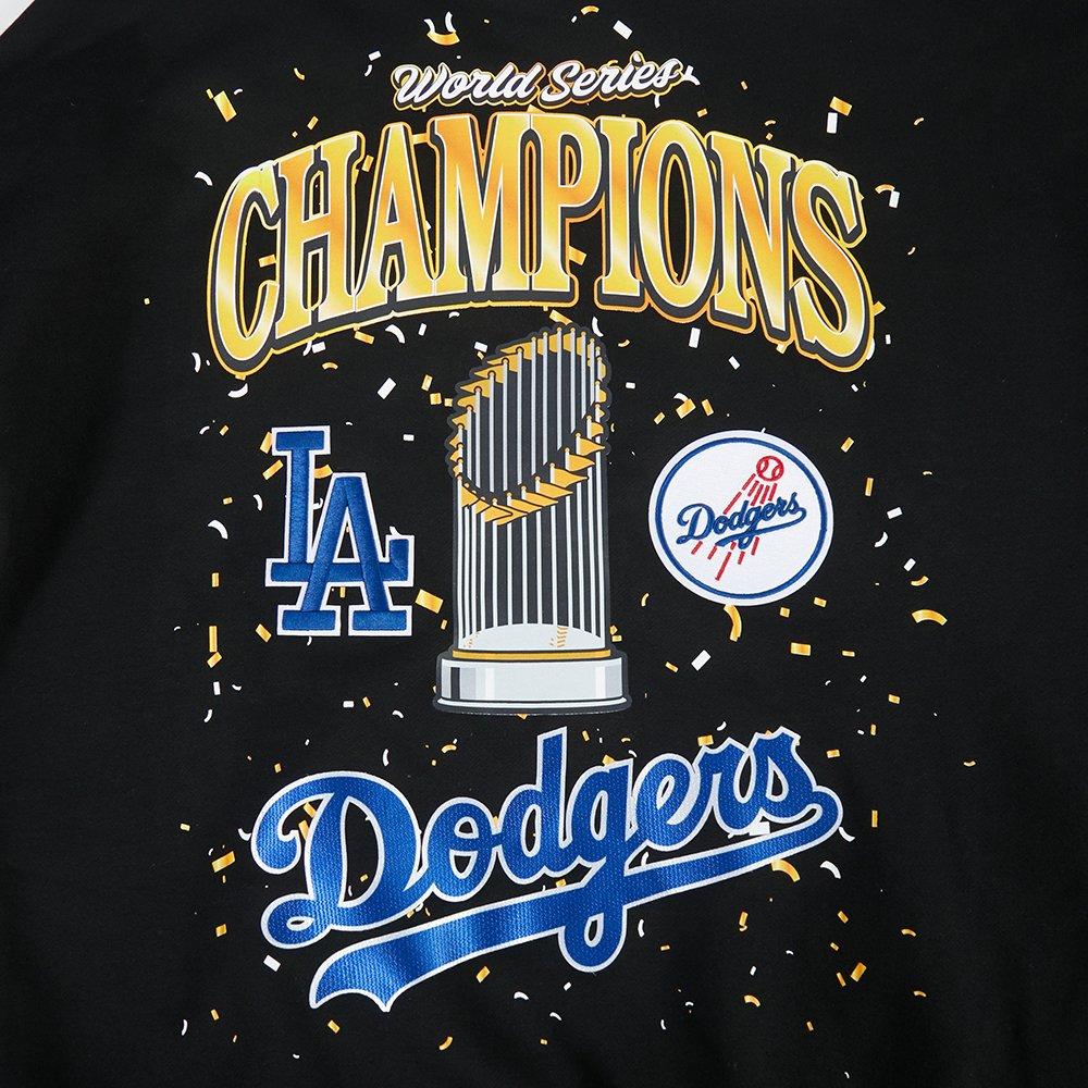 Pro Standard Men's MLB Los Angeles Dodgers 2025 World Series Drop Shoulder Fleece PO Hoodie - Black - BLACK