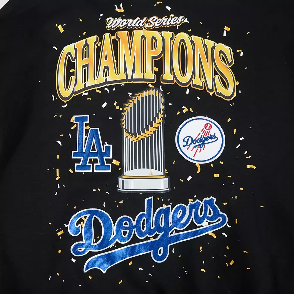 Pro Standard Men's MLB Los Angeles Dodgers 2025 World Series Drop Shoulder Fleece PO Hoodie - Black - BLACK