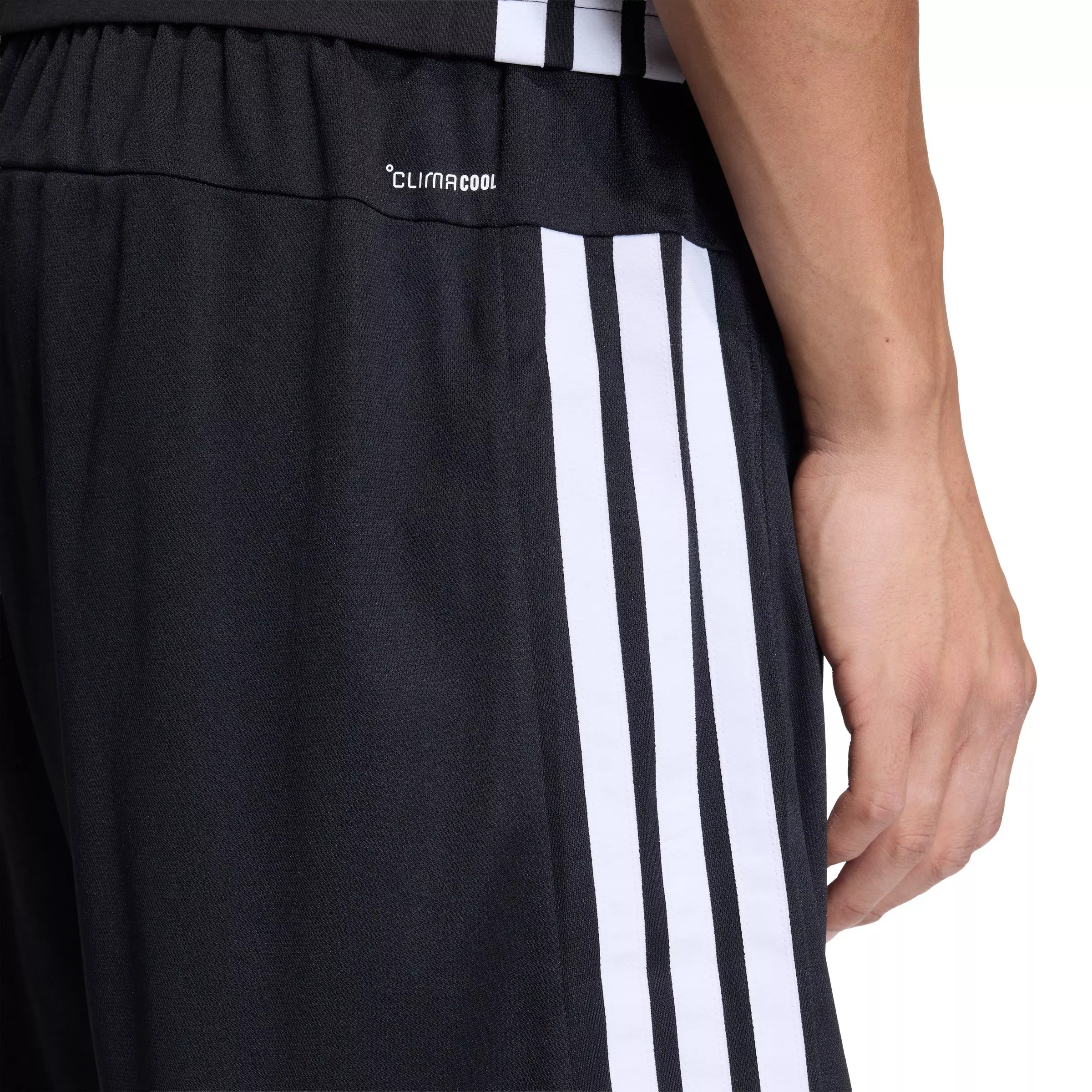 adidas Men's Workout Essentials Base 3-Stripes Pique 9in Shorts -Black/White - BLACK/WHITE