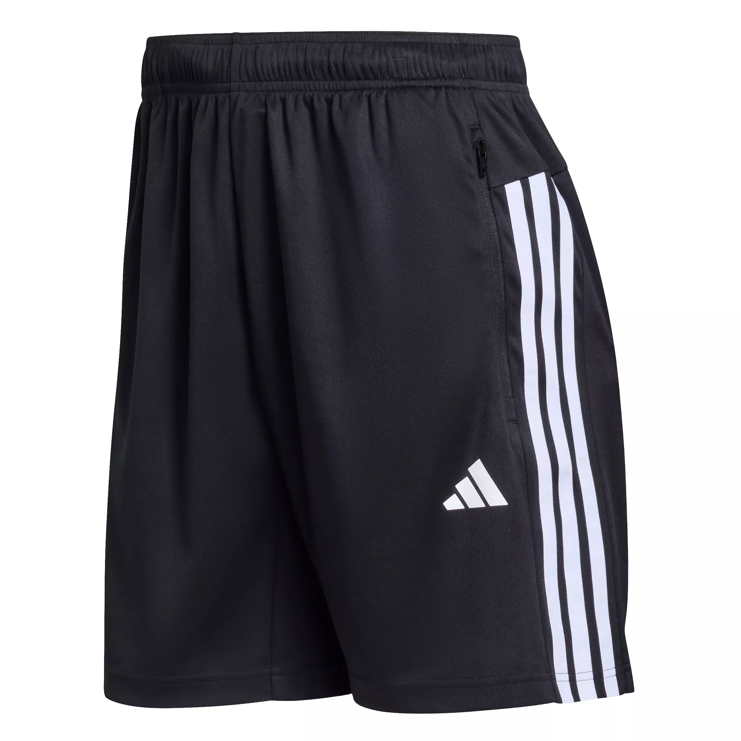 adidas Men's Workout Essentials Base 3-Stripes Pique 9in Shorts - Black/White - BLACK/WHITE