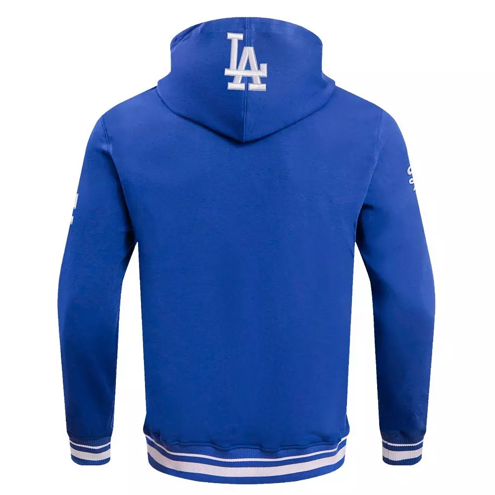 Pro Standard Men's MLB Los Angeles Dodgers Script Tail Rib Fleece Pullover Hoodie - Blue - BLUE
