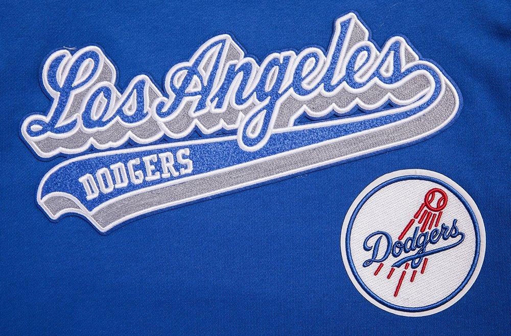 Pro Standard Men's MLB Los Angeles Dodgers Script Tail Rib Fleece Pullover Hoodie - Blue - BLUE
