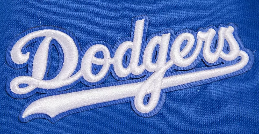 Pro Standard Men's MLB Los Angeles Dodgers Script Tail Rib Fleece Pullover Hoodie - Blue - BLUE