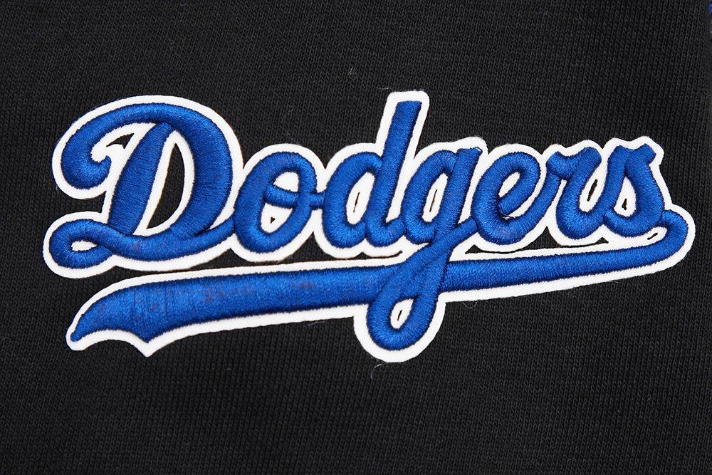 Pro Standard Men's MLB Los Angeles Dodgers Script Tail Rib Fleece Pullover Hoodie - Black/Blue - BLACK/BLUE