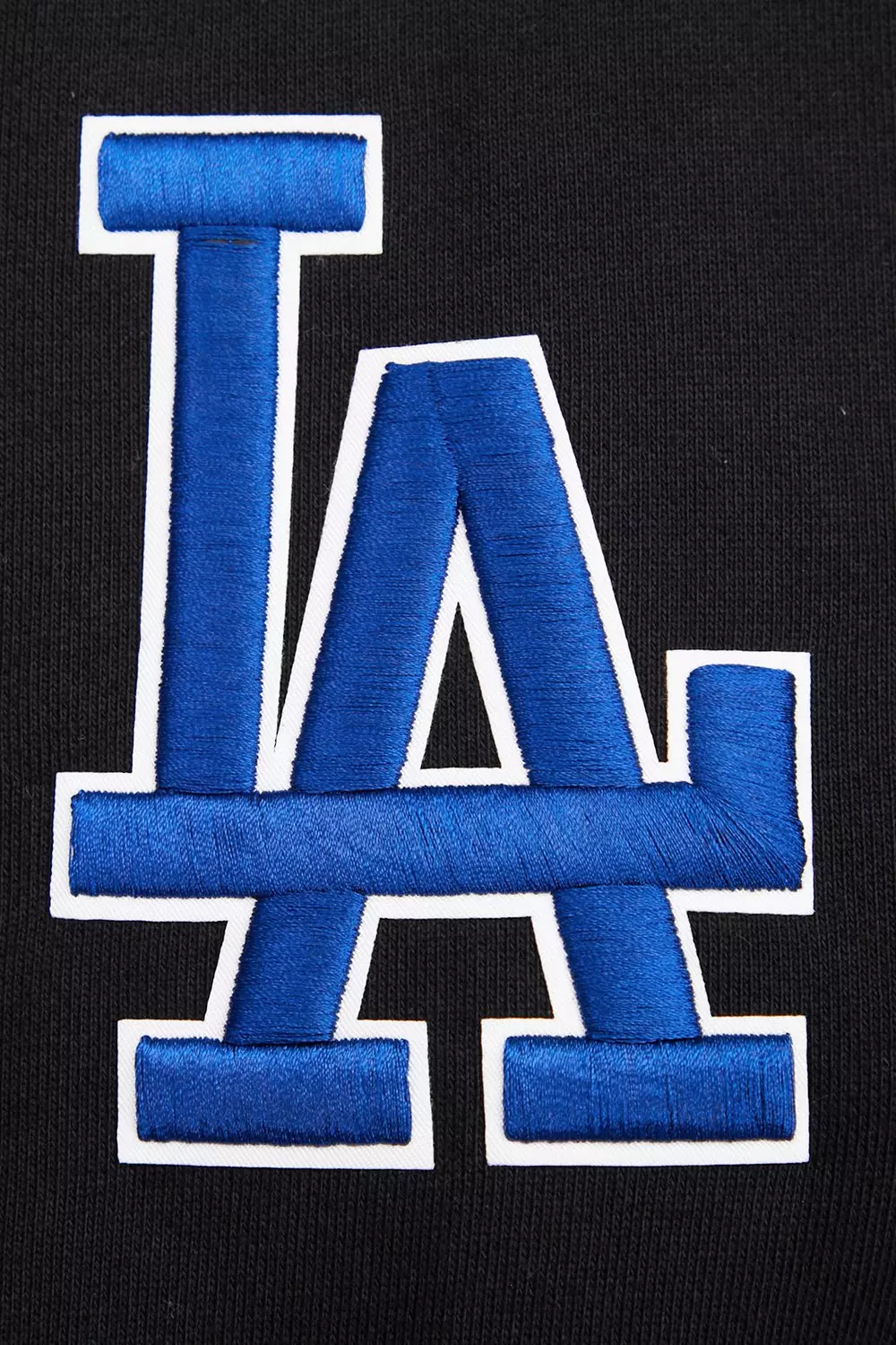 Pro Standard Men's MLB Los Angeles Dodgers Script Tail Rib Fleece Pullover Hoodie - Black/Blue - BLACK/BLUE