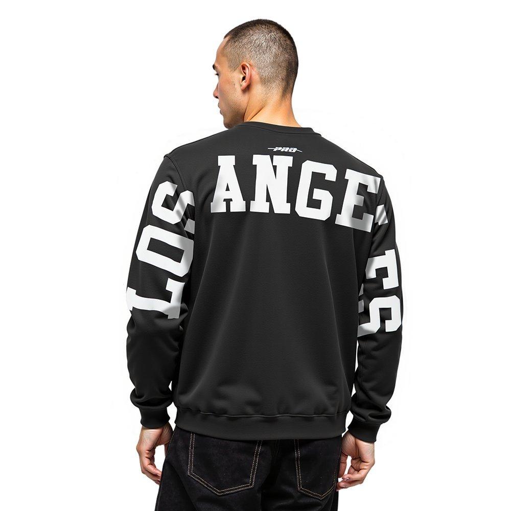 Pro Standard Men's MLB Los Angeles Dodgers Wingspan Drop Shoulder Fleece Crewneck - Black - BLACK