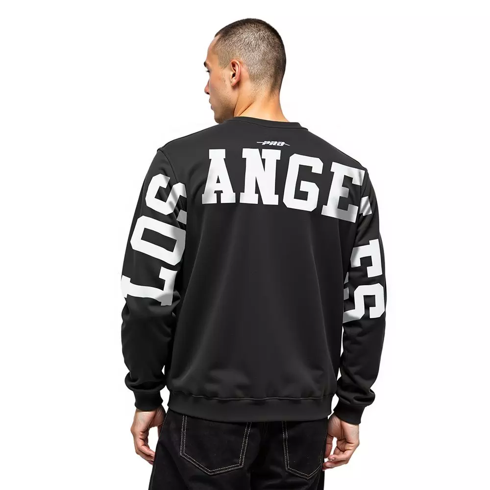 Pro Standard Men's MLB Los Angeles Dodgers Wingspan Drop Shoulder Fleece Crewneck - Black - BLACK