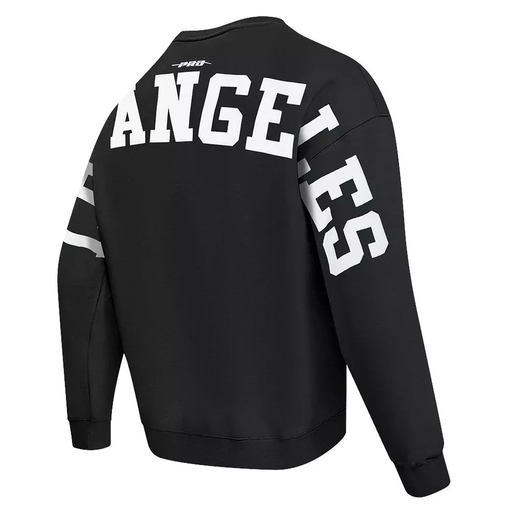 Pro Standard Men's MLB Los Angeles Dodgers Wingspan Drop Shoulder Fleece Crewneck - Black - BLACK