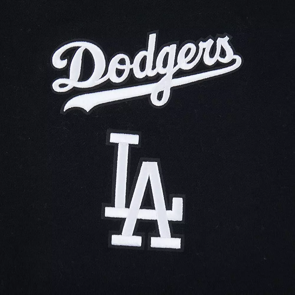 Pro Standard Men's MLB Los Angeles Dodgers Wingspan Drop Shoulder Fleece Crewneck - Black - BLACK