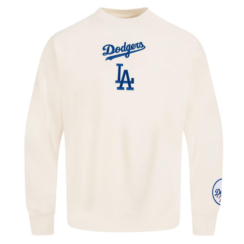Pro Standard Men's MLB Los Angeles Dodgers Wingspan Drop Shoulder Fleece Crewneck - Eggshell - EGGSHELL