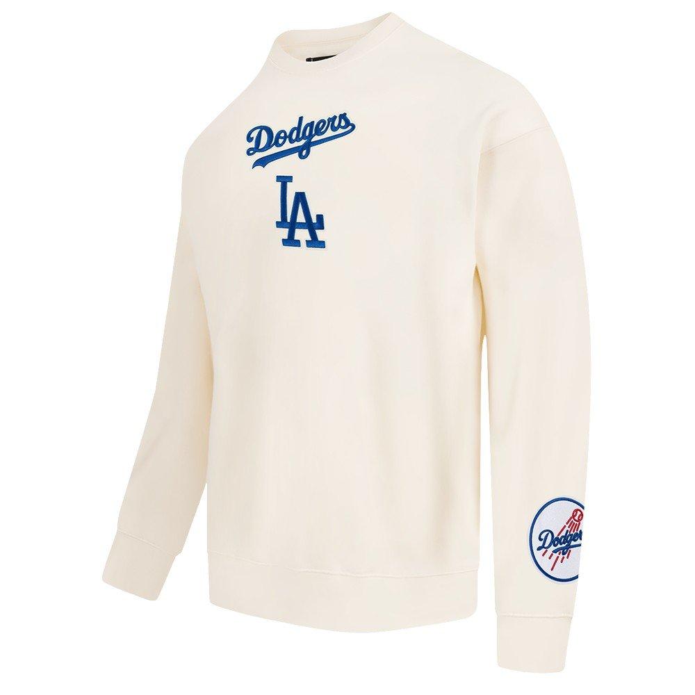 Pro Standard Men's MLB Los Angeles Dodgers Wingspan Drop Shoulder Fleece Crewneck - Eggshell - EGGSHELL