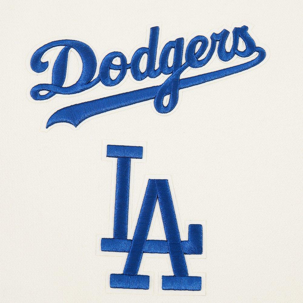 Pro Standard Men's MLB Los Angeles Dodgers Wingspan Drop Shoulder Fleece Crewneck - Eggshell - EGGSHELL