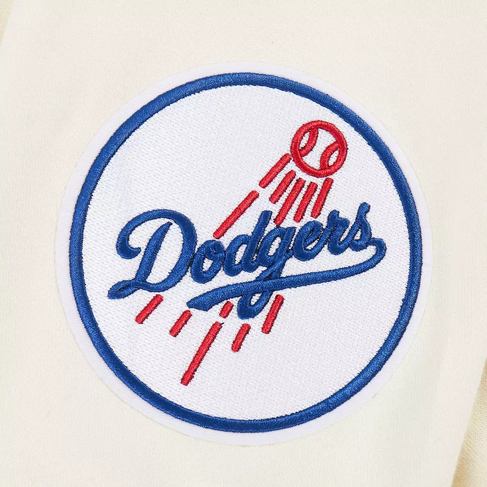 Pro Standard Men's MLB Los Angeles Dodgers Wingspan Drop Shoulder Fleece Crewneck - Eggshell - EGGSHELL