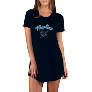 College Concepts Women's Marathon Knit Miami Marlins Nightshirt -Black