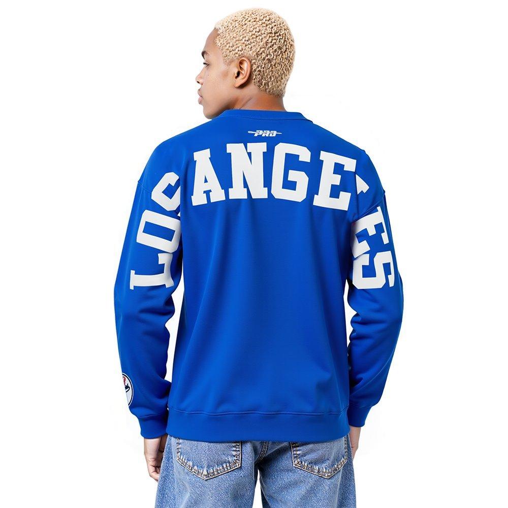 Pro Standard Men's MLB Los Angeles Dodgers Wingspan Drop Shoulder Fleece Crewneck - Royal - ROYAL