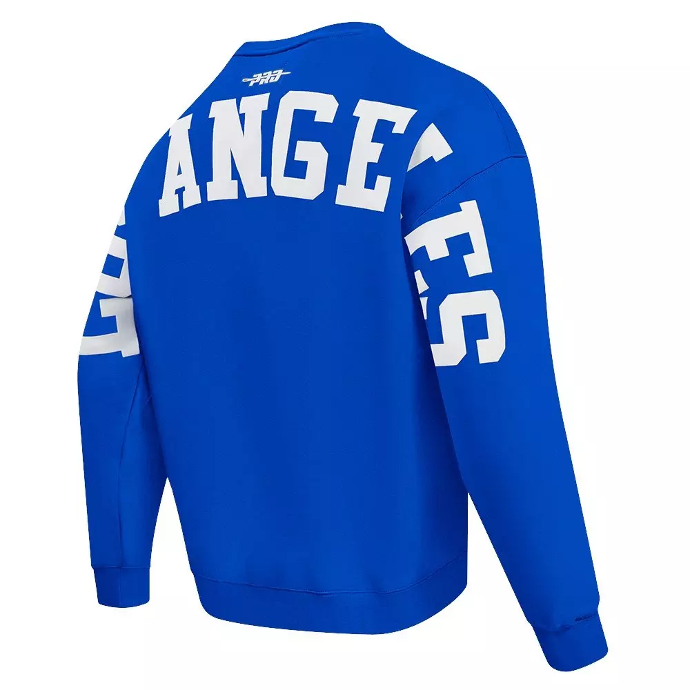 Pro Standard Men's MLB Los Angeles Dodgers Wingspan Drop Shoulder Fleece Crewneck - Royal - ROYAL
