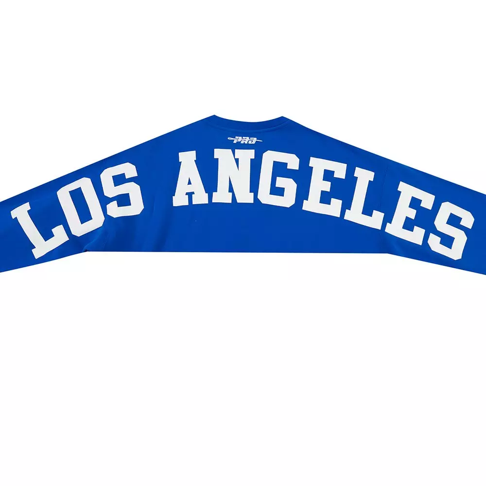 Pro Standard Men's MLB Los Angeles Dodgers Wingspan Drop Shoulder Fleece Crewneck - Royal - ROYAL