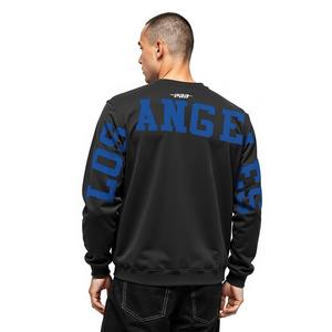 Pro Standard Men's MLB Los Angeles Dodgers Wingspan Drop Shoulder Fleece Crewneck - Black/Blue - BLACK/BLUE