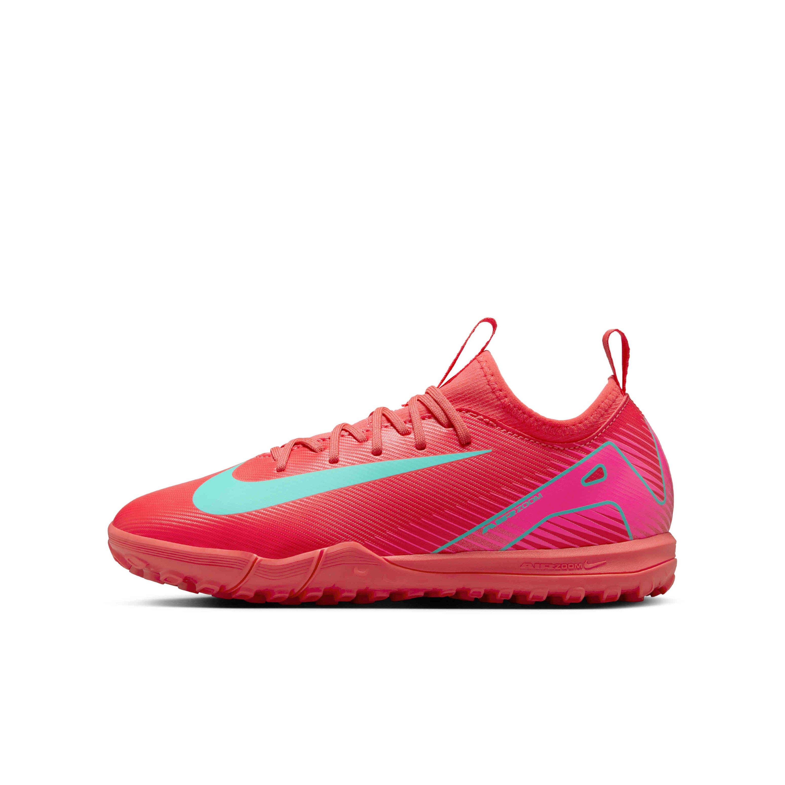 Nike Jr. Mercurial Vapor 16 Academy Turf Grade School Kids' "Ember Glow/Aurora Green" Soccer Shoe