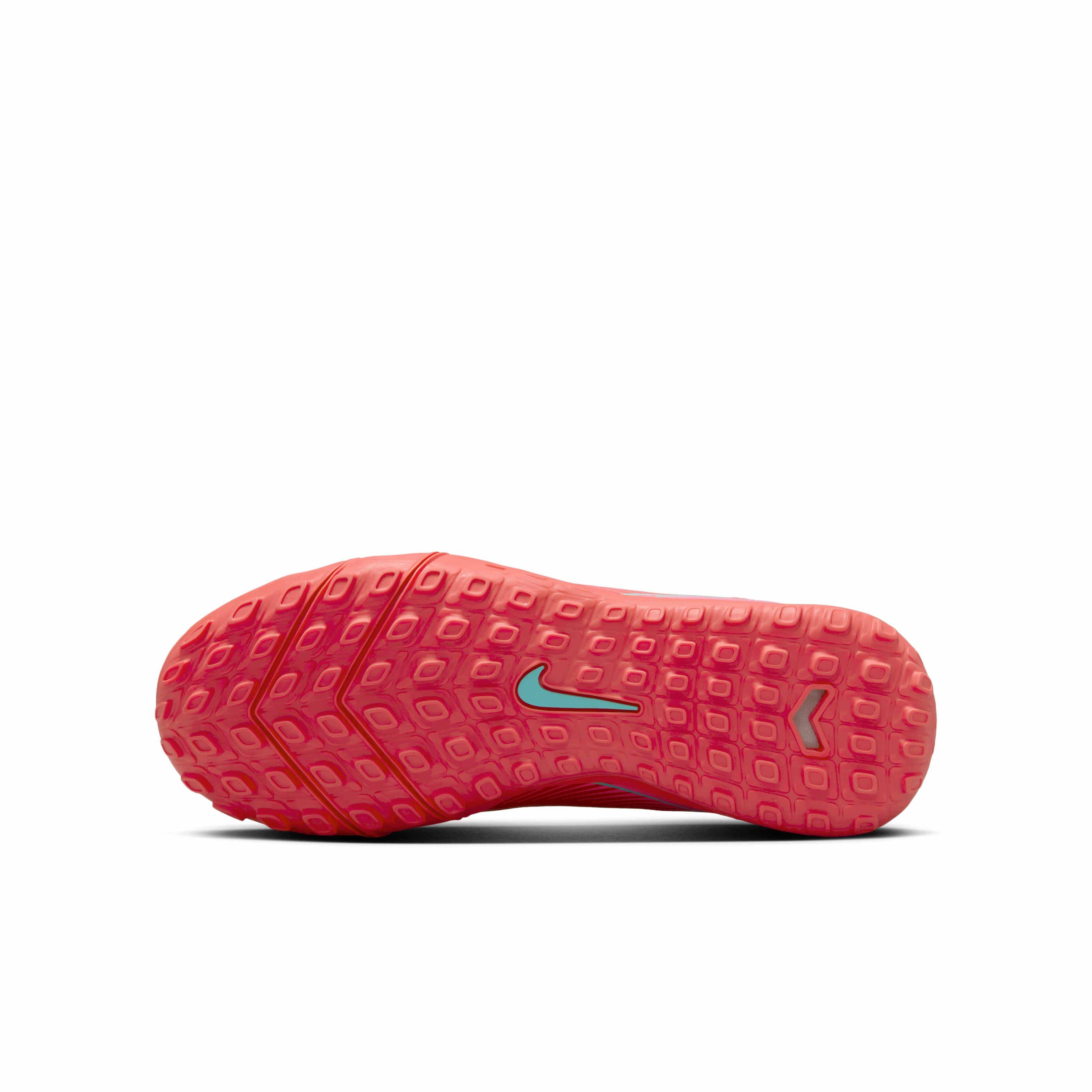 Nike Jr. Mercurial Vapor 16 Academy Turf Grade School Kids' "Ember Glow/Aurora Green" Soccer Shoe