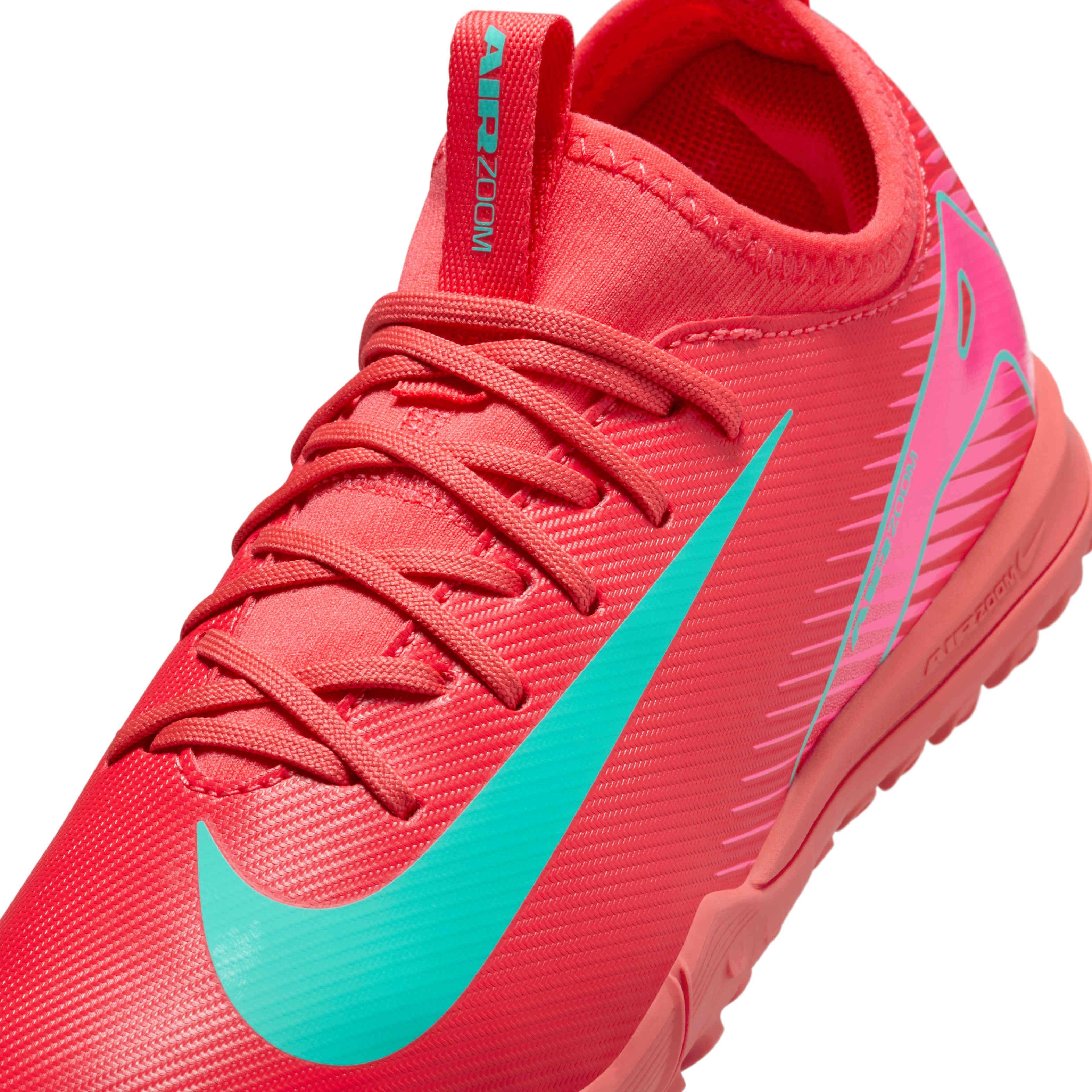 Nike Jr. Mercurial Vapor 16 Academy Turf Grade School Kids' "Ember Glow/Aurora Green" Soccer Shoe