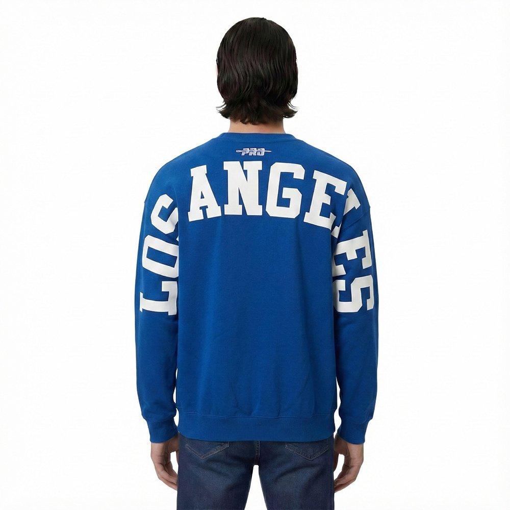 Pro Standard Men's MLB Los Angeles Dodgers Wingspan Drop Shoulder Fleece Crewneck - Blue - BLUE