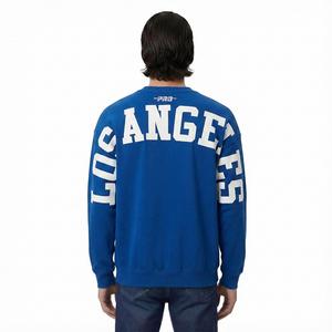 Pro Standard Men's MLB Los Angeles Dodgers Wingspan Drop Shoulder Fleece Crewneck - Blue - BLUE