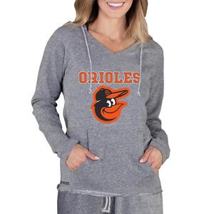 College Concepts Women's Mainstream Terry Long Sleeve Baltimore Orioles Hoodie Top -Grey