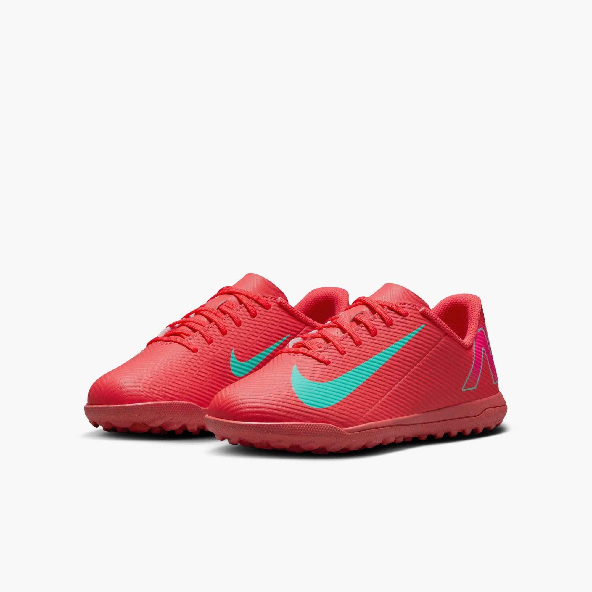 Nike Jr. Mercurial Vapor 16 Club Turf  Grade School Kids' "Ember Glow/Aurora Green" Soccer Shoe