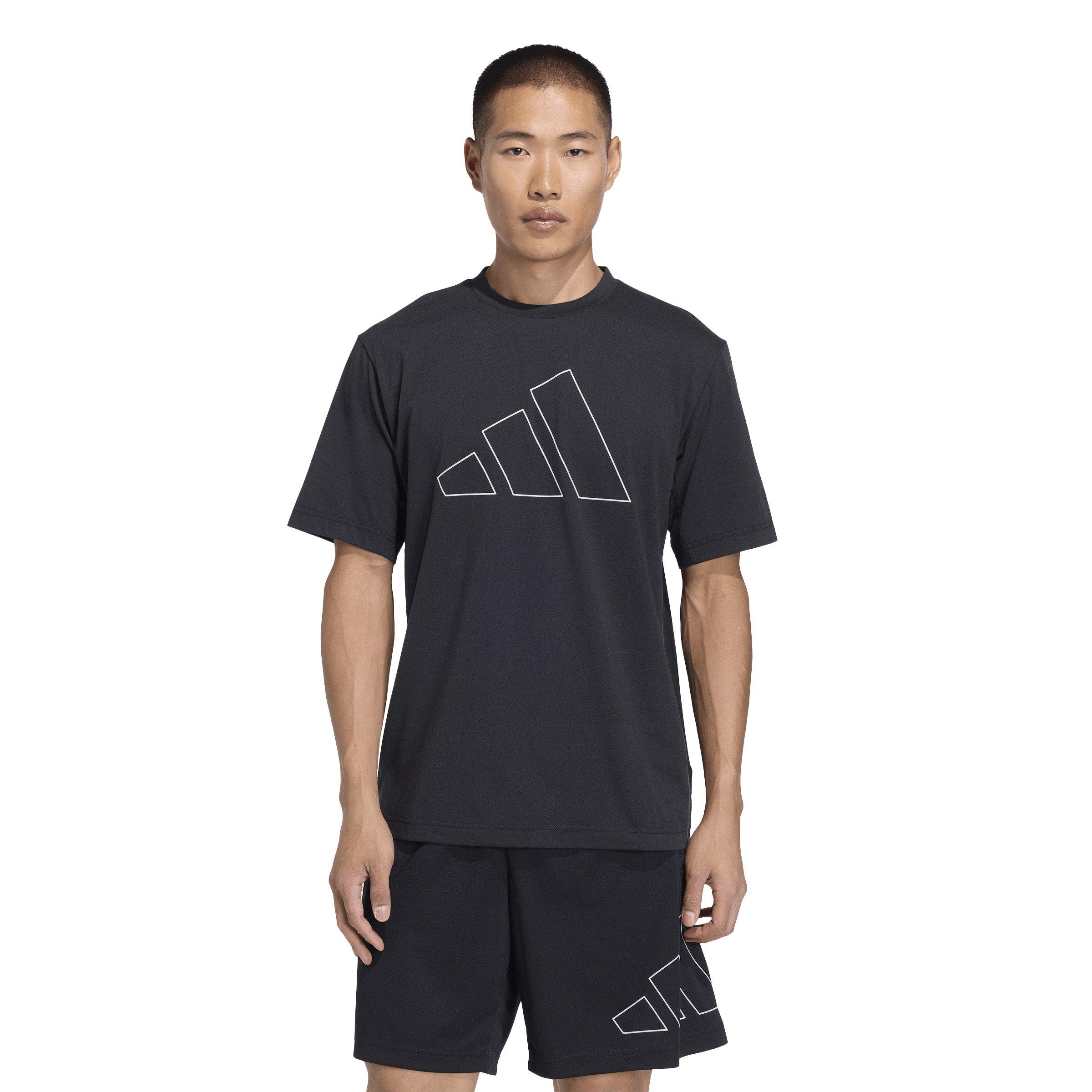 adidas Men's Workout Essentials Feel Ready Logo T-Shirt - Black - BLACK Thumbnail View 1