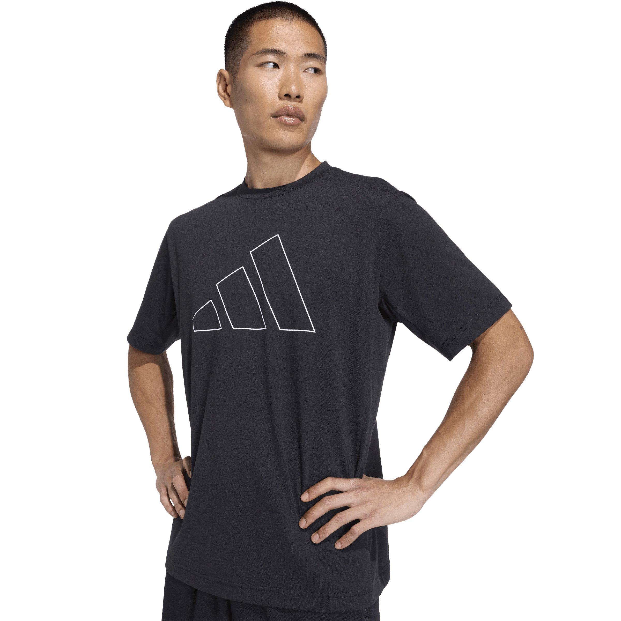 adidas Men's Workout Essentials Feel Ready Logo T-Shirt - Black - BLACK Thumbnail View 3