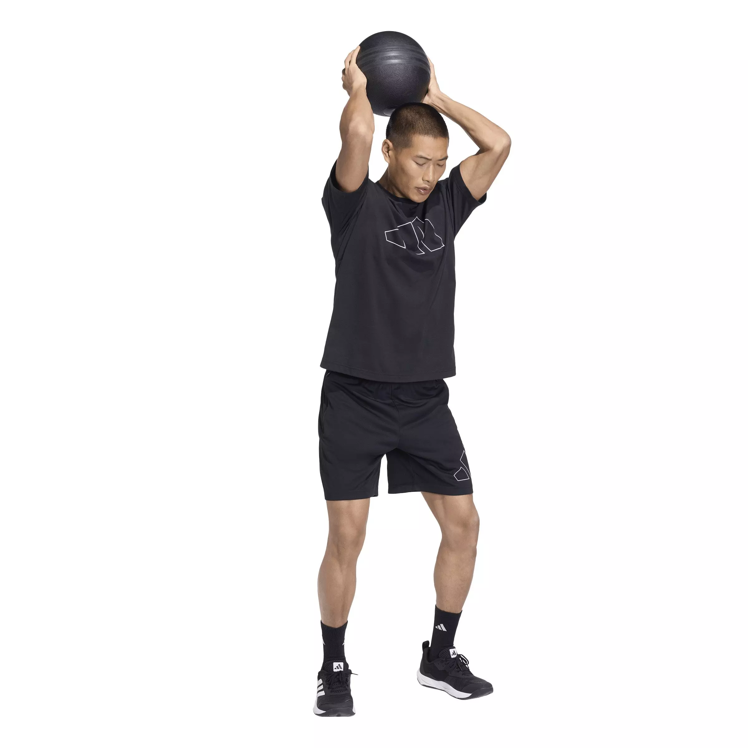 adidas Men's Workout Essentials Feel Ready Logo T-Shirt - Black - BLACK