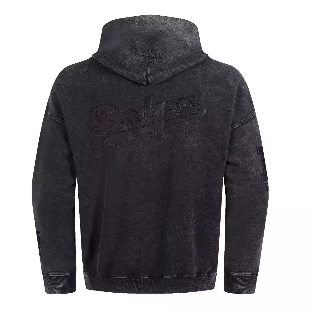 Pro Standard Men's MLB Los Angeles Dodgers Washed Vanguard Enzyme Washed DS PO Hoodie - Washed Black - WASHED BLACK
