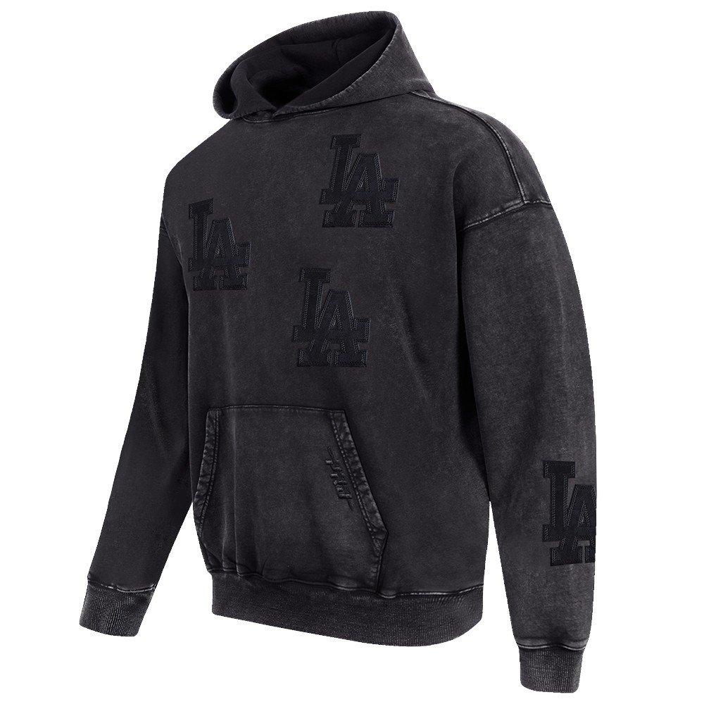 Pro Standard Men's MLB Los Angeles Dodgers Washed Vanguard Enzyme Washed DS PO Hoodie - Washed Black - WASHED BLACK