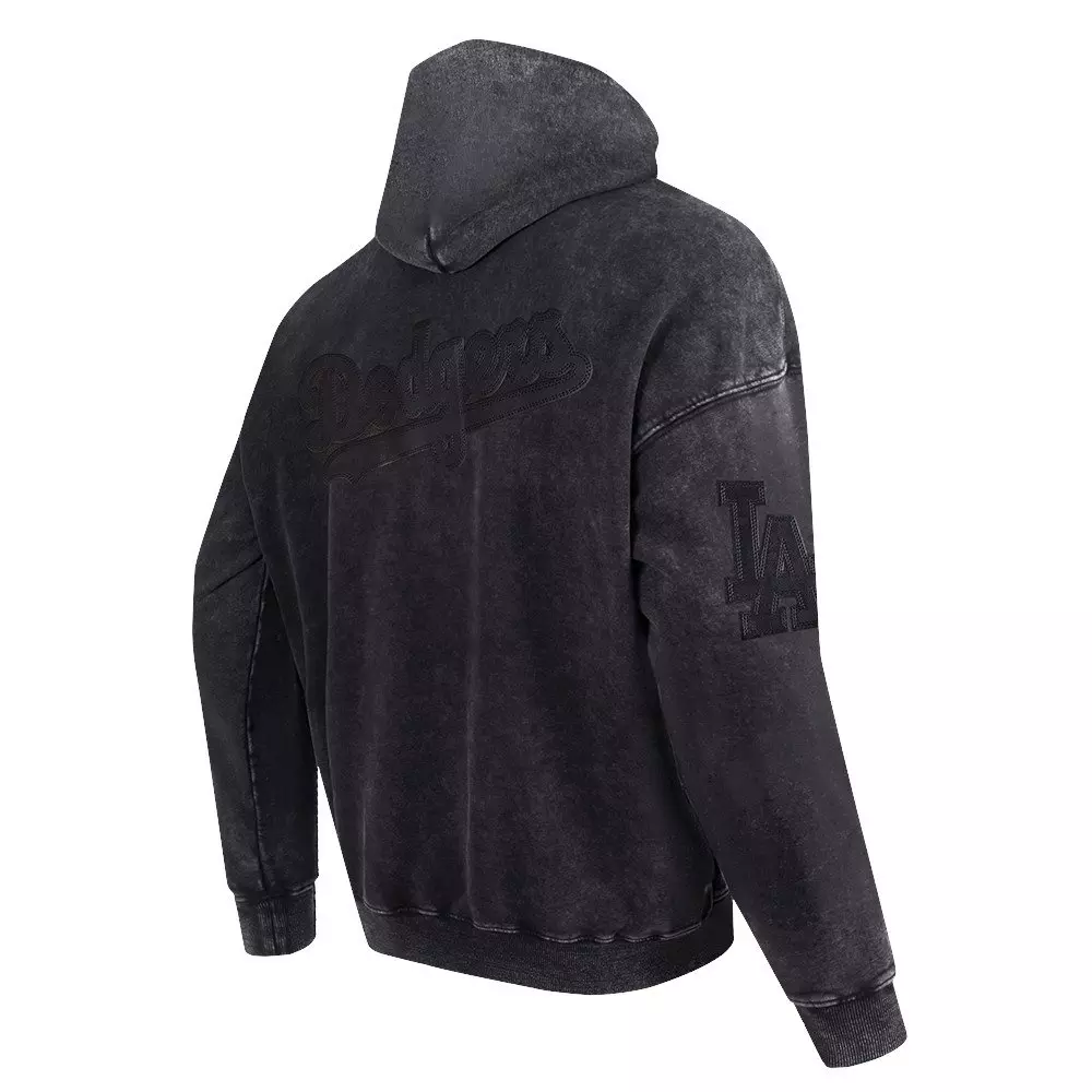Pro Standard Men's MLB Los Angeles Dodgers Washed Vanguard Enzyme Washed DS PO Hoodie - Washed Black - WASHED BLACK
