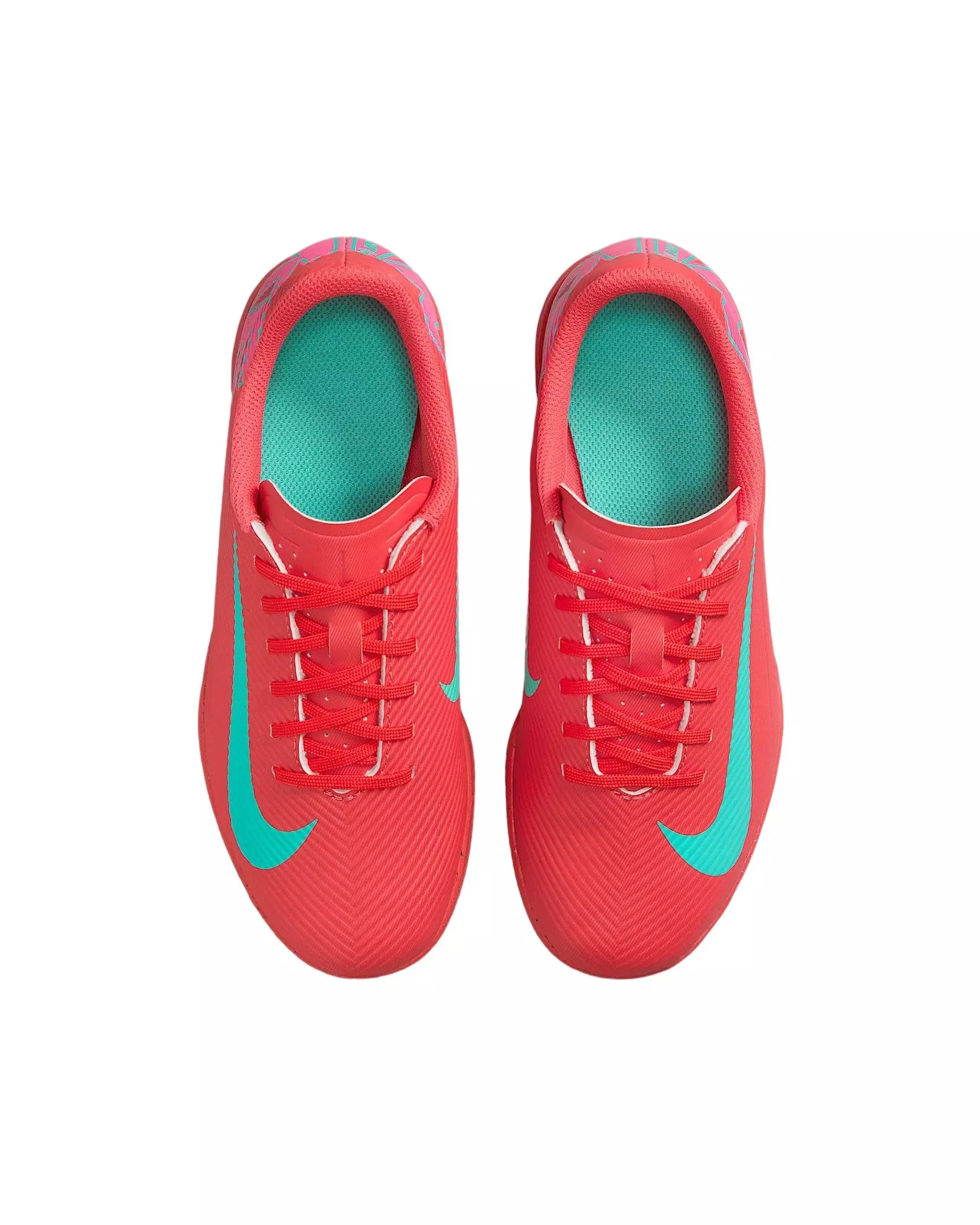 Nike Jr. Mercurial Vapor 16 Club IC "Ember Glow/Aurora Green" Grade School Kids' Soccer Shoe - RED/GREEN