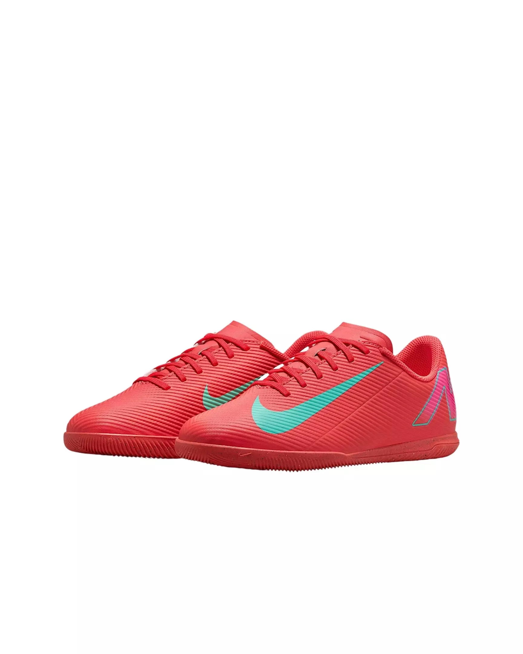 Nike Jr. Mercurial Vapor 16 Club IC "Ember Glow/Aurora Green" Grade School Kids' Soccer Shoe - RED/GREEN