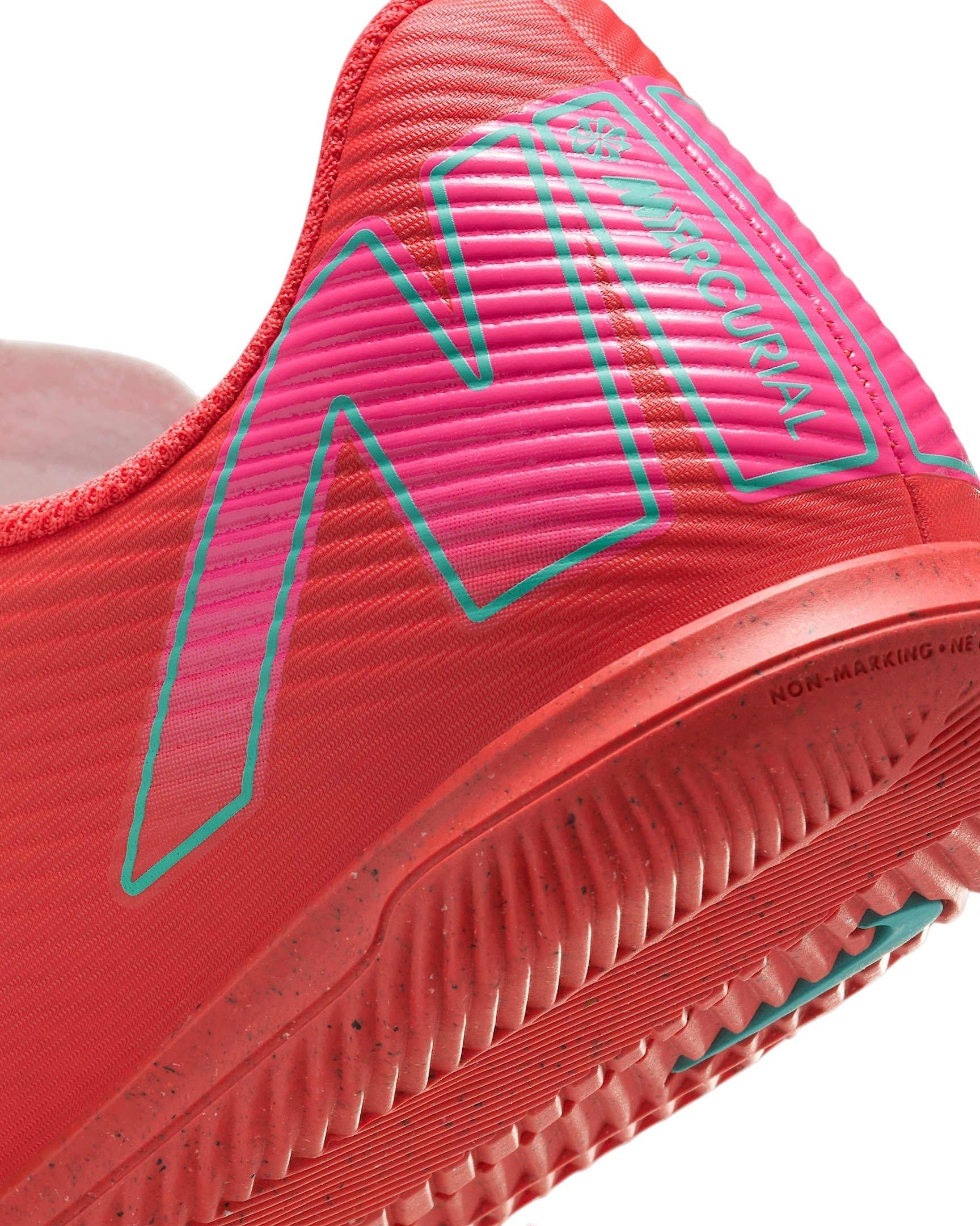 Nike Jr. Mercurial Vapor 16 Club IC  Grade School Kids' "Ember Glow/Aurora Green" Soccer Shoe