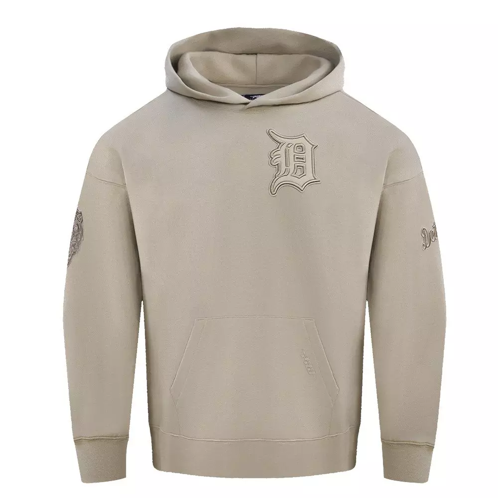 Pro Standard Men's MLB Detroit Tigers Neutral Drop Shoulder Pullover Hoodie - Taupe - TAUPE