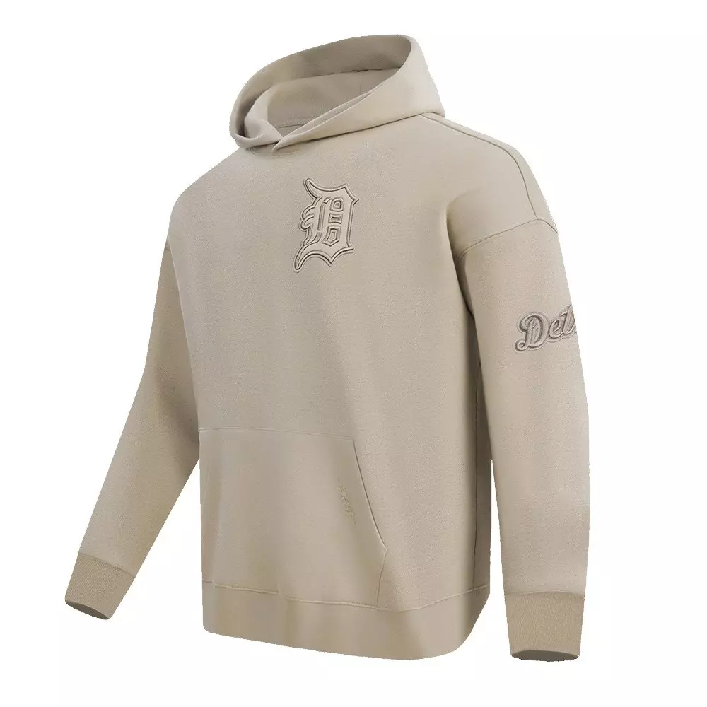 Pro Standard Men's MLB Detroit Tigers Neutral Drop Shoulder Pullover Hoodie - Taupe - TAUPE