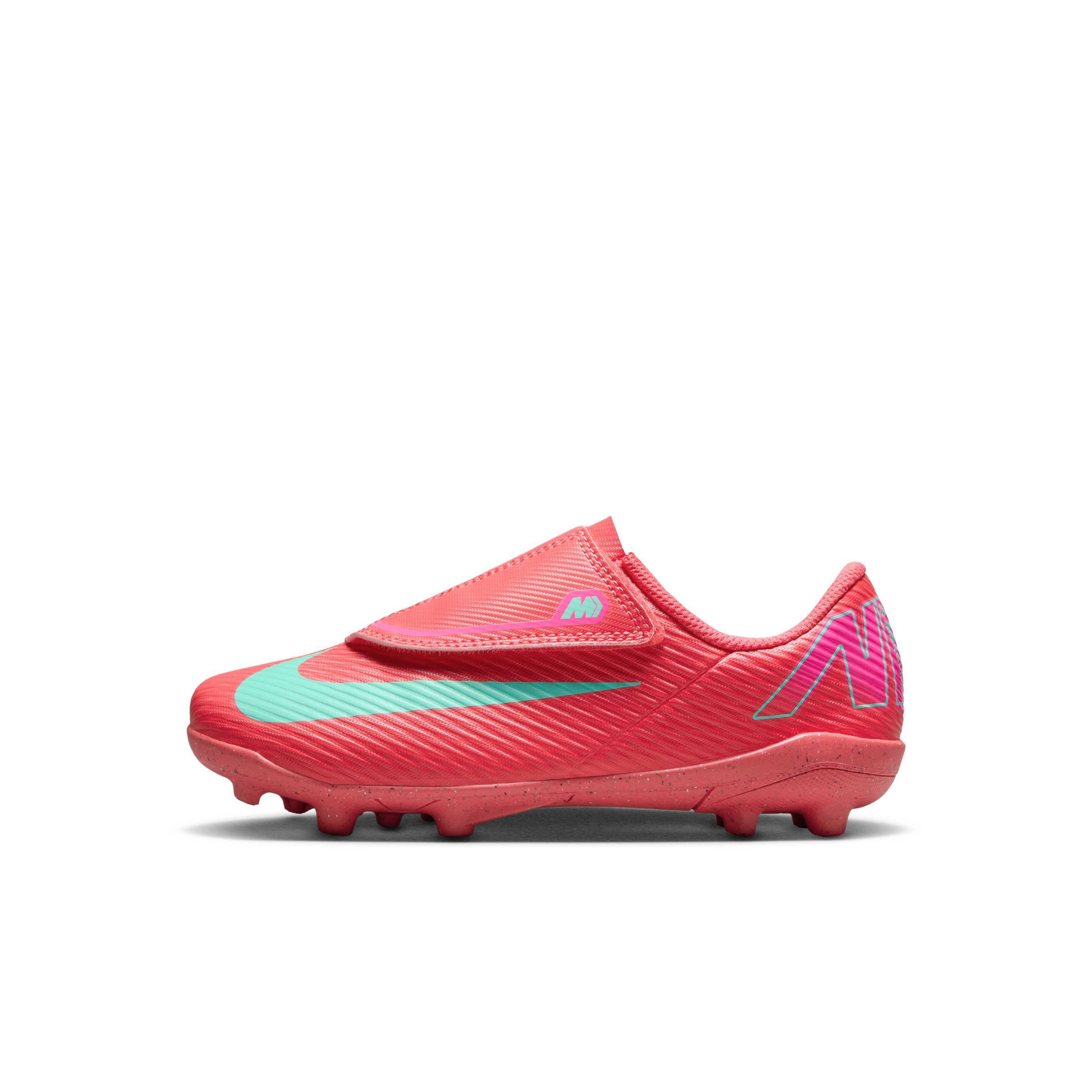 Nike Jr. Mercurial Vapor 16 Club MG Preschool Kids' "Ember Glow/Aurora Green" Soccer Cleat