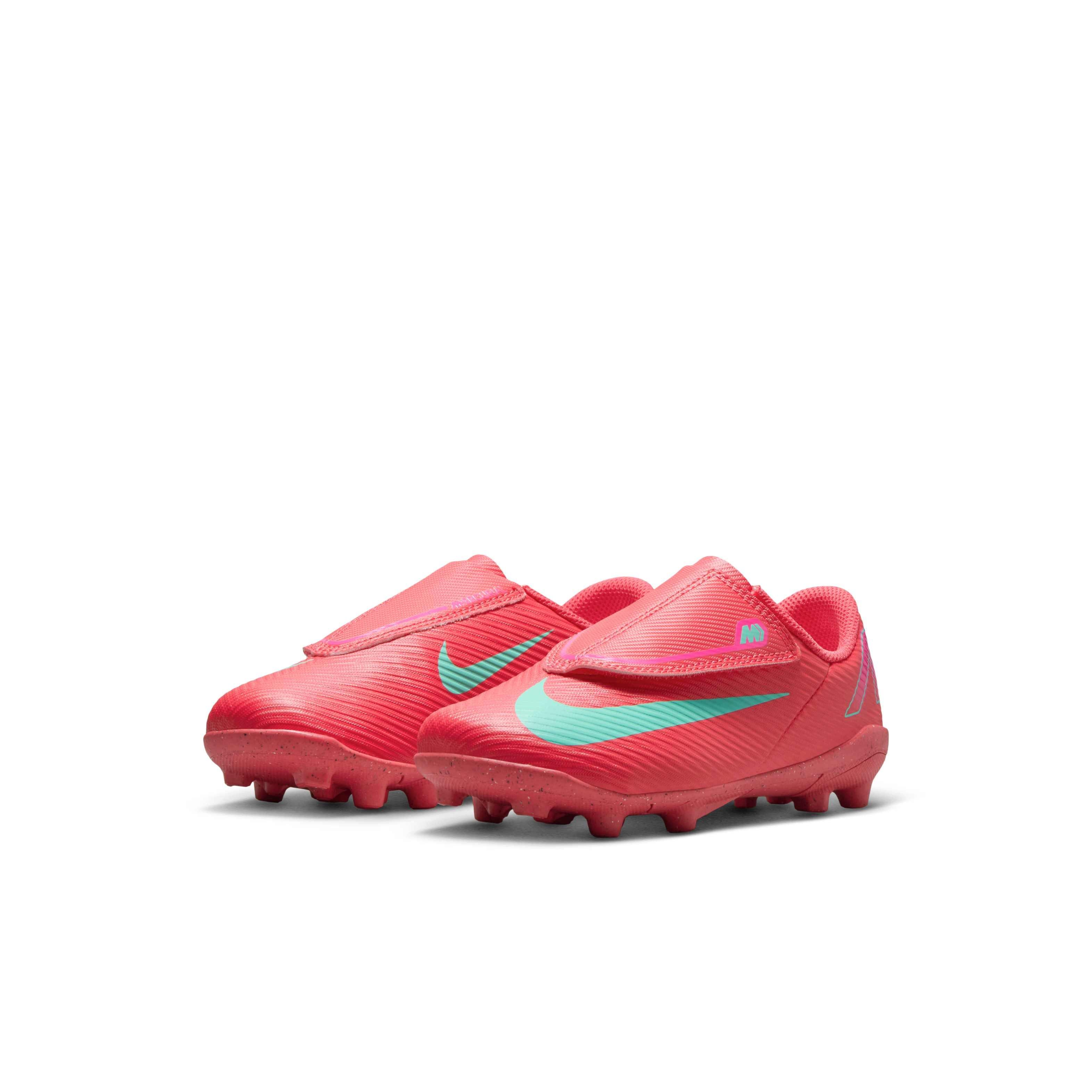 Nike Jr. Mercurial Vapor 16 Club MG Preschool Kids' "Ember Glow/Aurora Green" Soccer Cleat