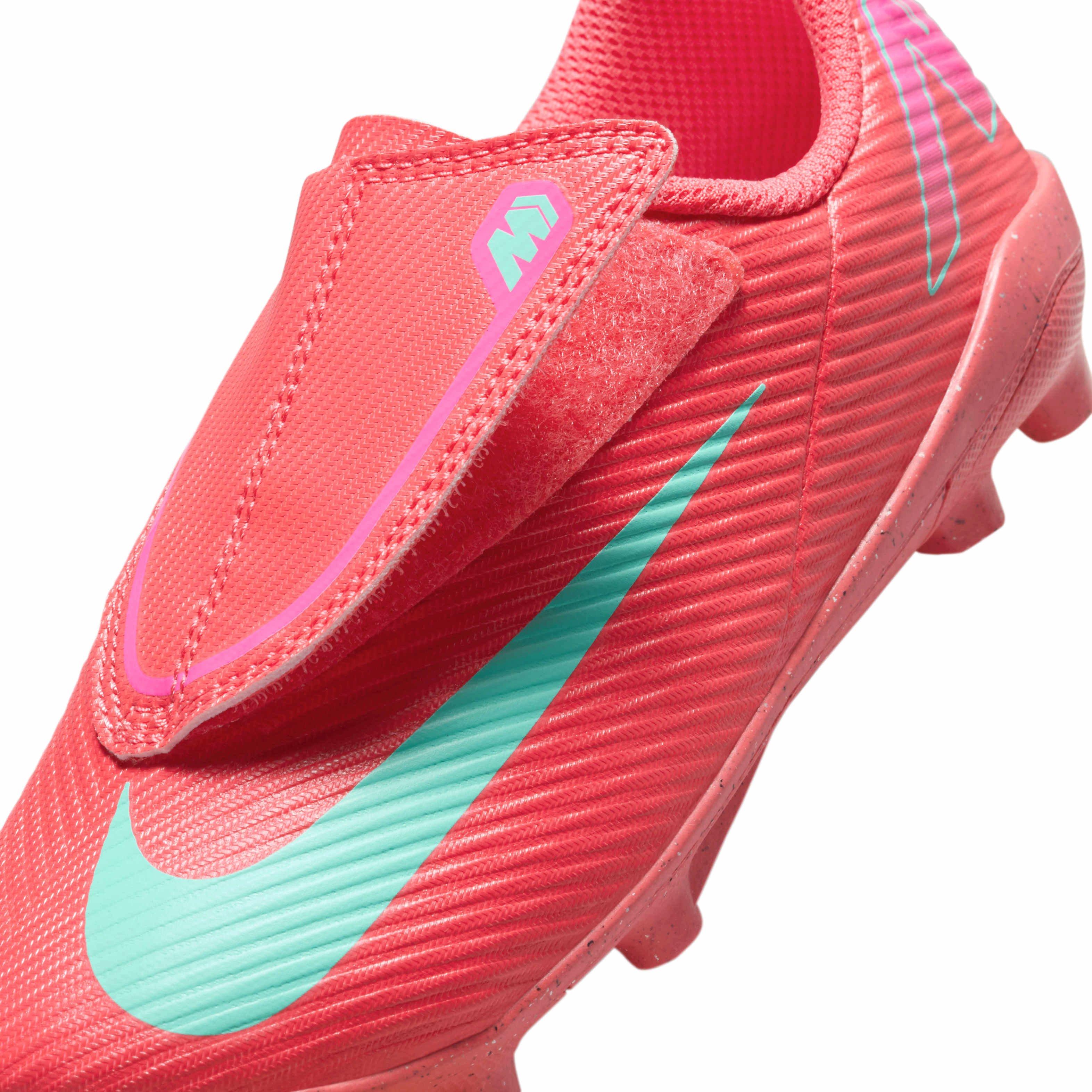 Nike Jr. Mercurial Vapor 16 Club MG Preschool Kids' "Ember Glow/Aurora Green" Soccer Cleat
