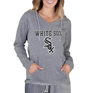 College Concepts Women's Mainstream Terry Long Sleeve Chicago White Sox Hoodie Top -Grey